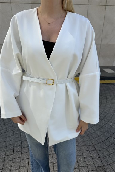 YAKASIZ KEMER DETAYLI CEKET