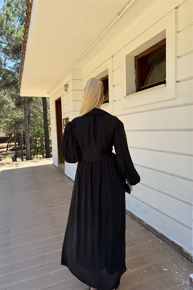 BEL BAĞLAMA DETAY ELBİSE