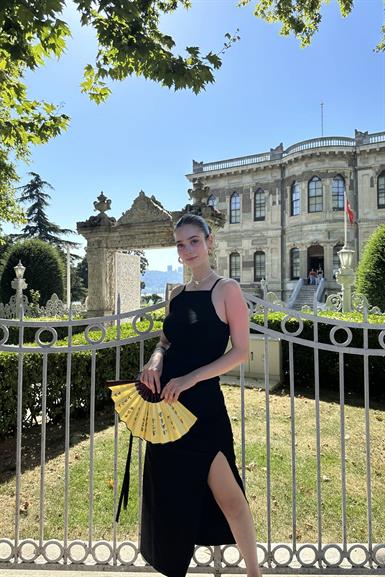 HALTER YAKA MİDİ ELBİSE