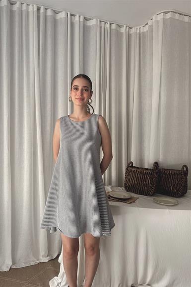 ÖRME ÇİZGİLİ ELBİSE