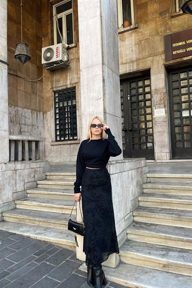 İÇ ASTARLI DESENLİ ETEK