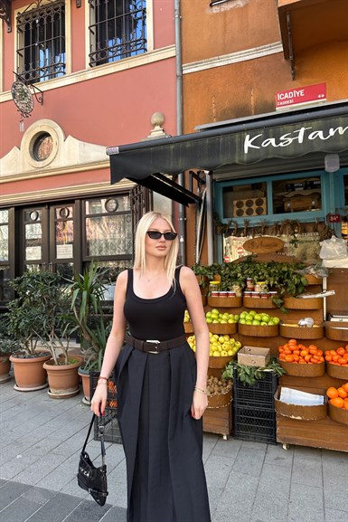 KEMER DETAYLI PİLELİ ETEK