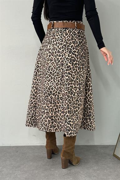LEOPAR DESEN MİDİ BOY ETEK