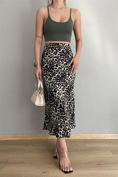 LEOPAR DESEN SATEN ETEK