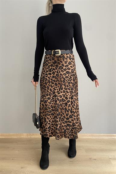 LEOPAR DESEN SATEN ETEK