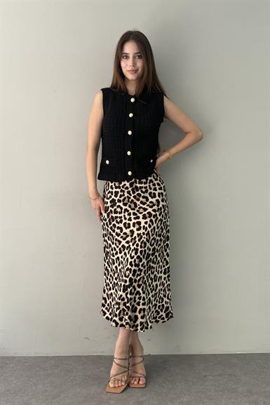 LEOPAR DESEN SATEN VEREV ETEK