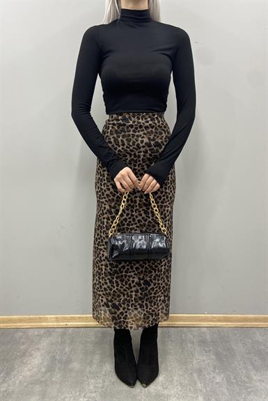 LEOPAR DESEN TÜL ETEK