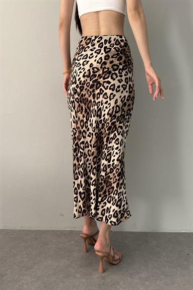 LEOPAR DESENLİ SATEN ETEK