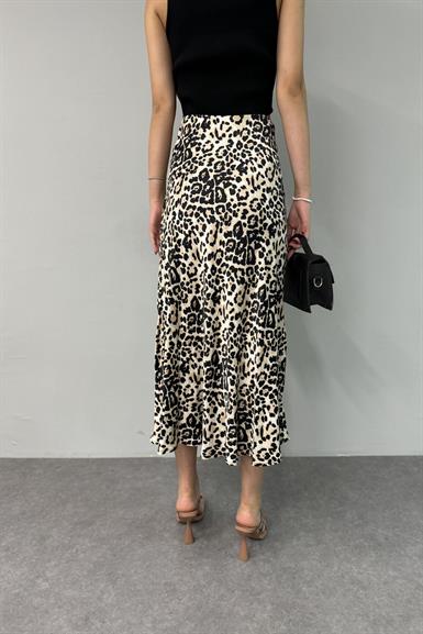 LEOPAR DESENLİ SATEN ETEK