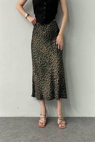 LEOPAR DESENLİ SATEN ETEK