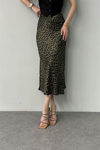 LEOPAR DESENLİ SATEN ETEK