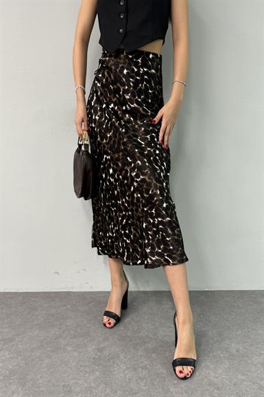 LEOPAR DESESNLİ SATEN ETEK