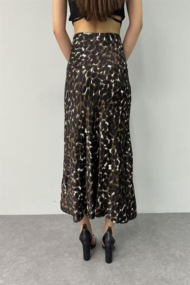 LEOPAR DESESNLİ SATEN ETEK