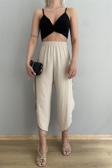 OVAL PAÇA YIRTMAÇLI PANTOLON