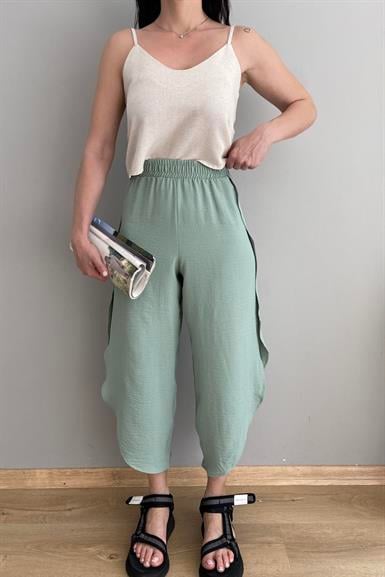 OVAL PAÇA YIRTMAÇLI PANTOLON