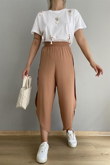 OVAL PAÇA YIRTMAÇLI PANTOLON