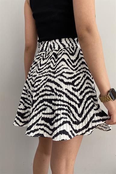 ZEBRA DESEN PİLİSE ŞORT ETEK