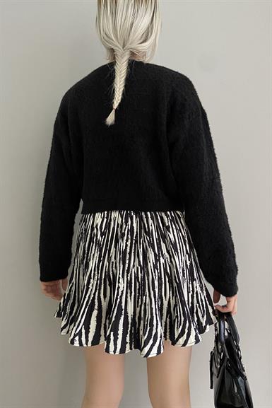 ZEBRA DESEN PİLİSELİ ŞORT ETEK
