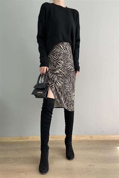 ZEBRA DESEN SATEN ETEK