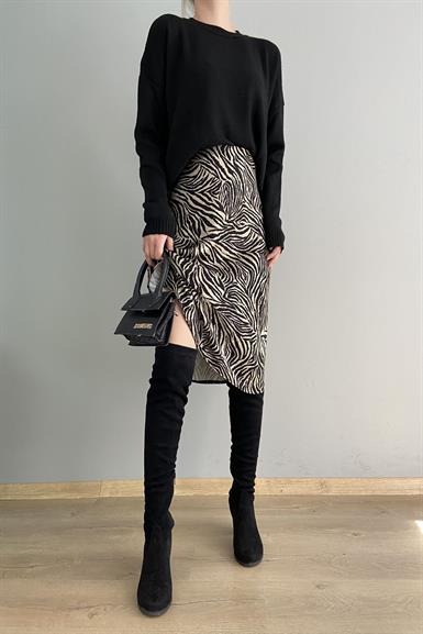 ZEBRA DESEN SATEN ETEK