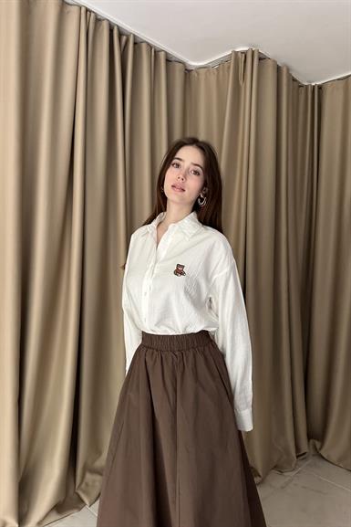 AYICIK NAKIŞLI UZUN KOLLU GÖMLEK