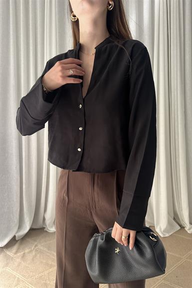 HAKİM YAKA CROP GÖMLEK