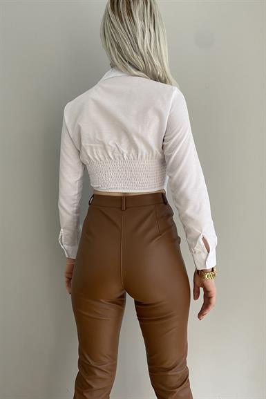 KORSE BELİ LASTİKLİ GÖMLEK