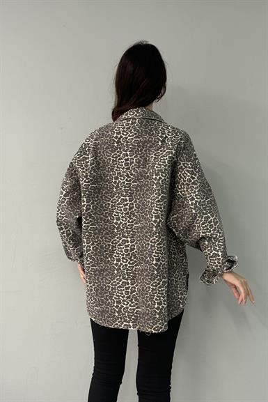 LEOPAR DESEN OVERSİZE GÖMLEK