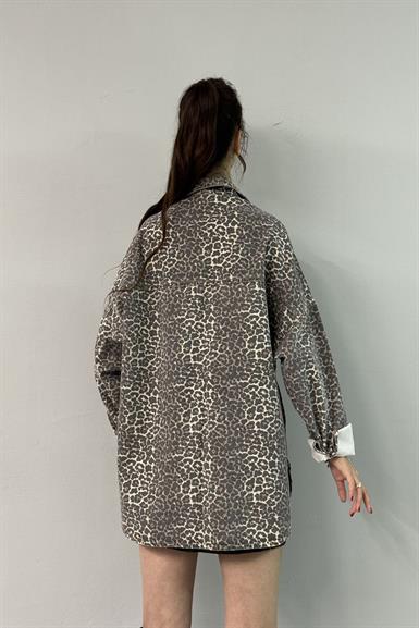 LEOPAR DESEN OVERSİZE GÖMLEK