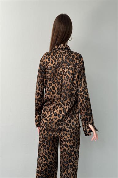 LEOPAR DESENLİ SATEN GÖMLEK