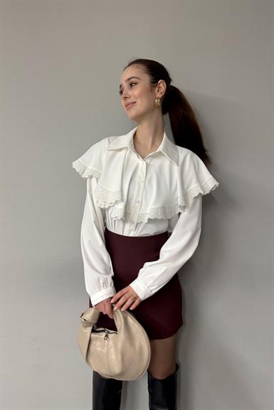 ŞAL DANTEL DETAYLI BLUZ