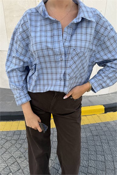 TAŞ DETAY OVERSİZE GÖMLEK