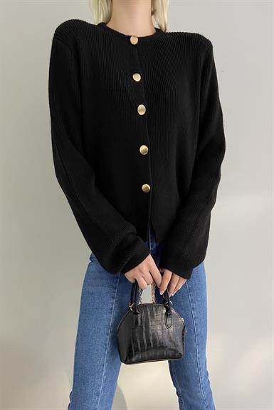 BİSİKLET YAKA VATKALI DÜZ HIRKA