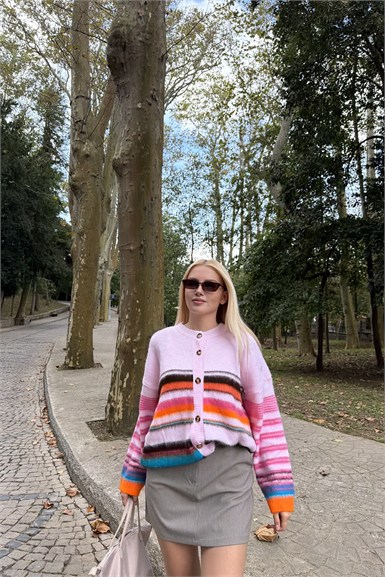 ÇİZGİ DETAY TRIKO HIRKA