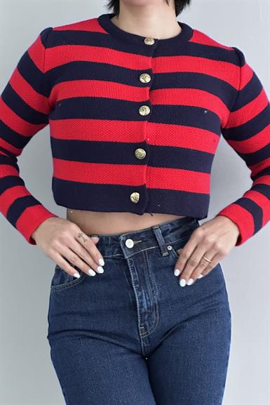 ÇİZGİLİ CROP HIRKA