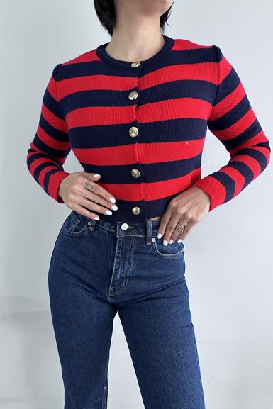 ÇİZGİLİ CROP HIRKA