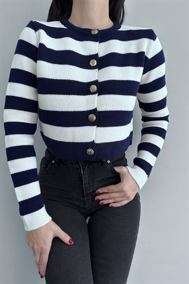 ÇİZGİLİ CROP HIRKA