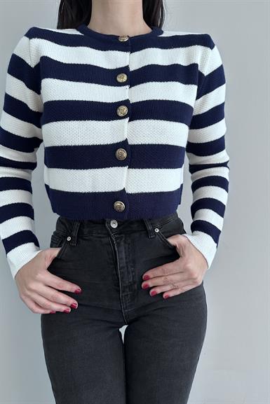 ÇİZGİLİ CROP HIRKA