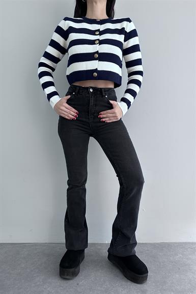 ÇİZGİLİ CROP HIRKA
