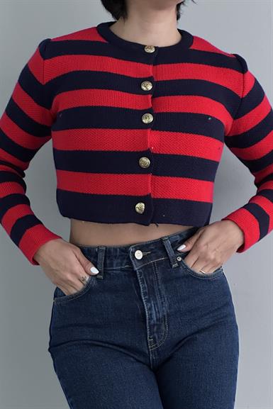 ÇİZGİLİ CROP HIRKA