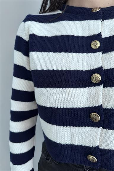 ÇİZGİLİ CROP HIRKA