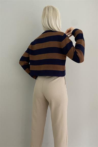 ÇİZGİLİ KISA HIRKA