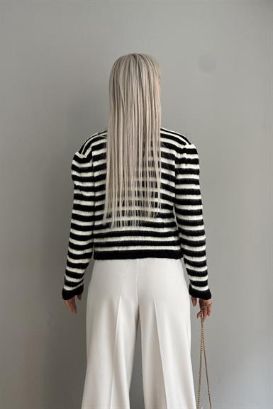 ÇİZGİLİ ŞARDONLU HIRKA