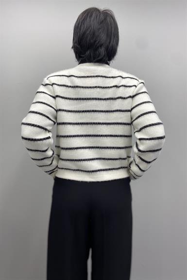 ÇİZGİLİ ŞARDONLU HIRKA