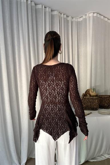 DÜĞMELİ PEPLUM DANTEL HIRKA