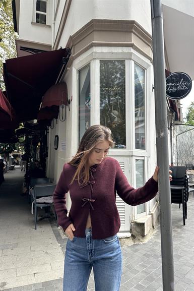 İNCİ FİYONK AKSESUARLI TRIKO HIRKA