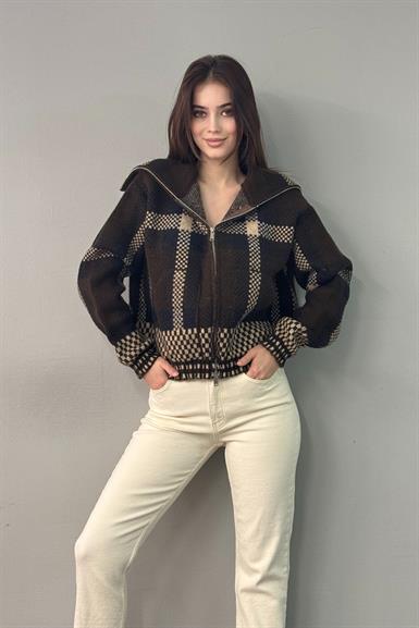 ŞARDON ANGORA KARELİ FERMUARLI HIRKA