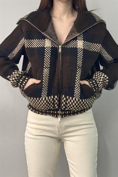 ŞARDON ANGORA KARELİ FERMUARLI HIRKA