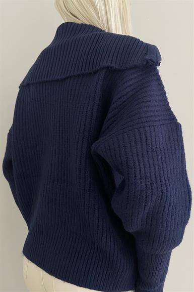 SELANİK ÖRGÜ FERMUARLI HIRKA