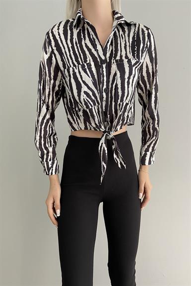 11527 QUZU ZEBRA DESENLİ GÖMLEK